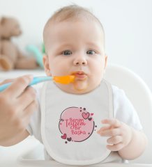 BK Kids Teyzem Bir Başka Tasarımlı Bebek Body Zıbın ve Mama Önlüğü Hediye Seti - Model 1