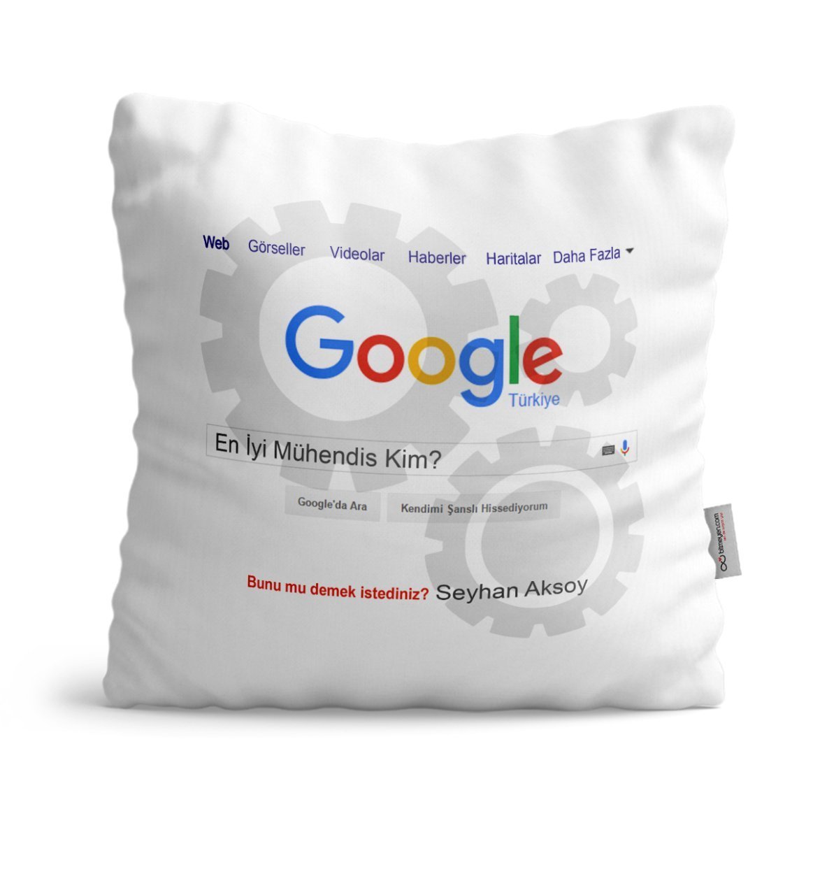 Kişiye Özel Google En İyi Mühendis Beyaz Saten Yastık - 1