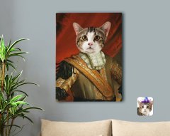 Kişiye Özel Evcil Dost Rönesans Tasarımlı Kanvas Tablo 50x70cm-5