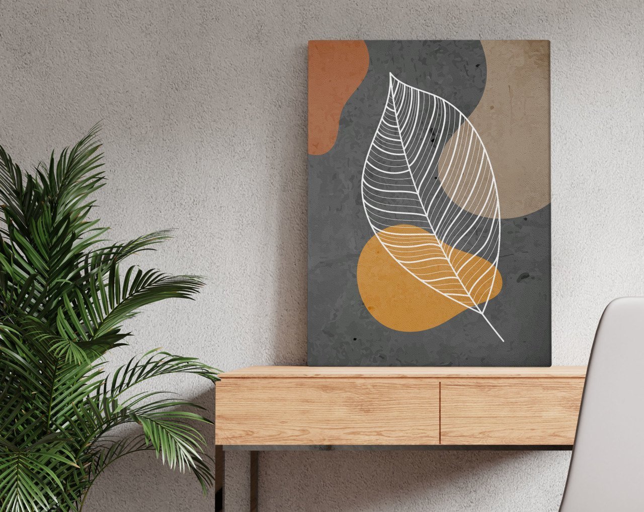 BK Home Leafs Tasarımlı Kanvas Tablo 50x70cm-4