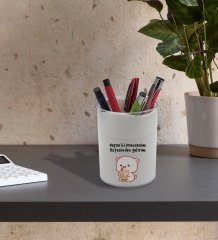 BK Gift Neyse Ki Prensesim Tasarımlı Beyaz Akrilik Kalemlik - Model 1