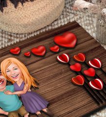 BK Gift Kişiye Özel Sevgililer Karikatürlü Kabartma Figürlü Ahşap Tablo, Duvar Dekoru,Sevgiliye Hediye,Ev Dekorasyonu,Sevgililer Günü Hediyesi-9