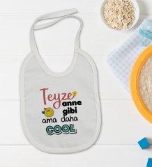 BK Kids Teyze Anne Gibi Tasarımlı Bebek Body Zıbın ve Mama Önlüğü Hediye Seti - Model 1