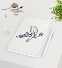 Kişiye Özel Sevgililer Günü Beyaz Defter Kalem Seti-84