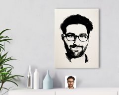 Kişiye Özel Erkek Silüet Kanvas Tablo 30x50cm-1B