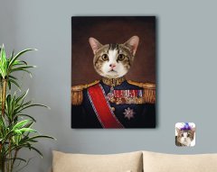 Kişiye Özel Evcil Dost Rönesans Tasarımlı Kanvas Tablo 50x70cm-4