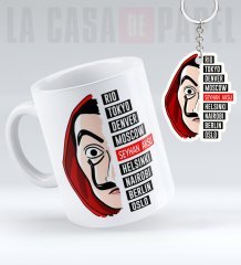 Kişiye Özel La Casa De Papel Kupa Anahtarlık Seti - 10