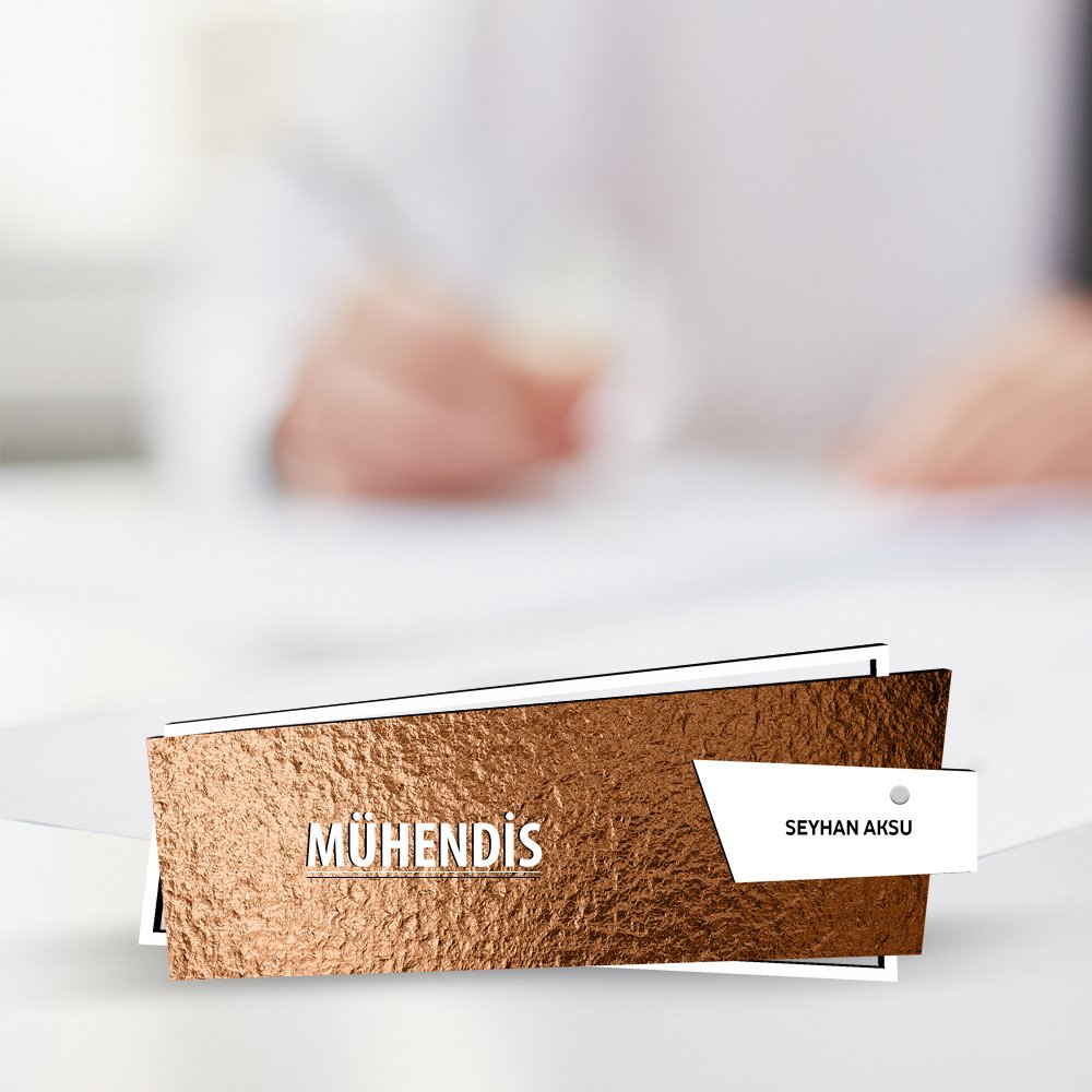 Kişiye Özel Mesleki Mühendis Ahşap Masa İsimliği (Model G10)