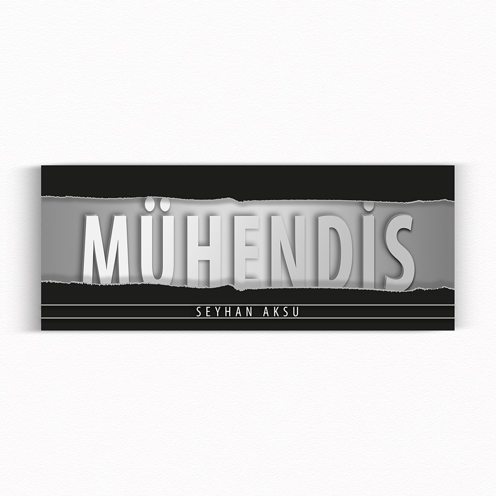 Kişiye Özel Mühendis Duvar & Kapı İsimliği (Model 11)