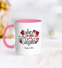 Kişiye Özel Yılın En Seksi Sevgilisi Pembe Kupa ve Kar Tanesi Kolye