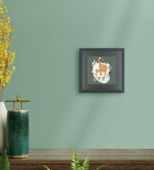 BK Gift Sevimli Kedi Tasarımlı Ahşap Çerçeveli Taş Duvar Dekoru-1