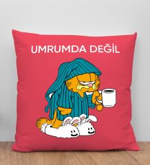 BK Gift Umrumda Değil Tasarımlı Kırmızı Kırlent Yastık, Arkadaşa Hediye, Ev Dekorasyonu, Ev Hediyesi-1