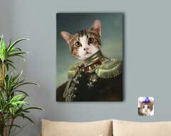 Kişiye Özel Evcil Dost Rönesans Tasarımlı Kanvas Tablo 50x70cm-3