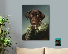 Kişiye Özel Evcil Dost Rönesans Tasarımlı Kanvas Tablo 50x70cm-3