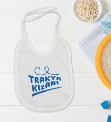 BK Kids Trakya Kızanı Tasarımlı Beyaz Bebek Mama Önlüğü-1