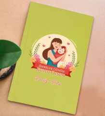 BK Gift Kişiye Özel isimli DTF Anneler Günü Tasarımlı Sarı Sert Kapaklı Defter-1, Anneye Hediye