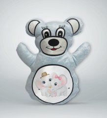 BK Gift Sevimli Fil Tasarımlı Mavi Ayıcık Yastık-10