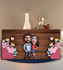 BK Gift Kişiye Özel Sevgililer Karikatürlü Kabartma Figürlü Ahşap Tablo, Duvar Dekoru,Sevgiliye Hediye,Ev Dekorasyonu,Sevgililer Günü Hediyesi-5