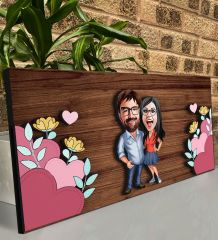 BK Gift Kişiye Özel Sevgililer Karikatürlü Kabartma Figürlü Ahşap Tablo, Duvar Dekoru,Sevgiliye Hediye,Ev Dekorasyonu,Sevgililer Günü Hediyesi-5