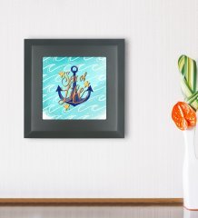 BK Gift Sea Of Life Tasarımlı Ahşap Çerçeveli Taş Duvar Dekoru-1
