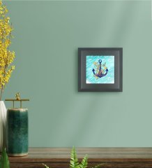 BK Gift Sea Of Life Tasarımlı Ahşap Çerçeveli Taş Duvar Dekoru-1