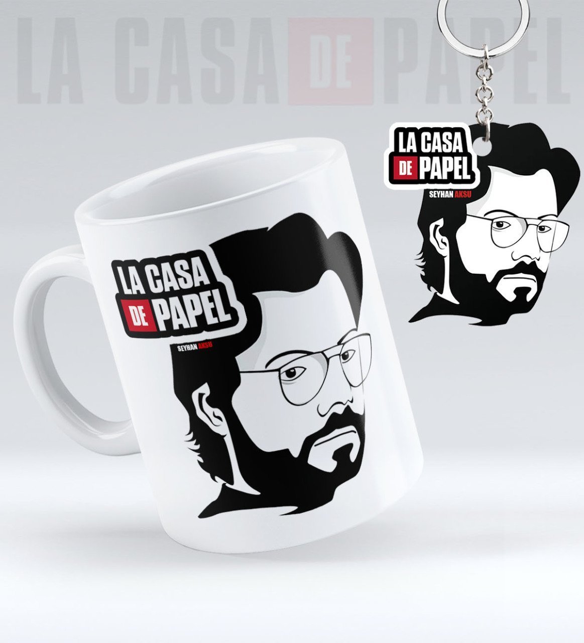 Kişiye Özel La Casa De Papel Kupa Anahtarlık Seti - 7