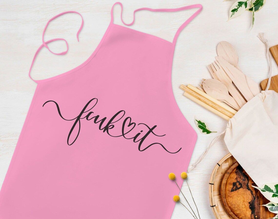 BK Gift Fcuk Tasarımlı Pembe Mutfak Önlüğü Aşçı Hediyesi, Arkadaşa Hediye-4
