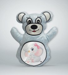 BK Gift Sevimli Fil Tasarımlı Mavi Ayıcık Yastık-9