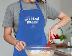 BK Gift Kişiye Özel İsimli Anneler Günü Tasarımlı Profesyonel Mavi Mutfak Önlüğü, Aşçı Önlüğü, Şef Önlüğü, Anneye Hediye-10