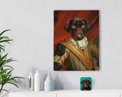 Kişiye Özel Evcil Dost Rönesans Tasarımlı Kanvas Tablo 30x50cm-5