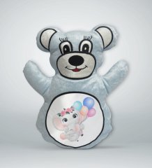 BK Gift Sevimli Fil Tasarımlı Mavi Ayıcık Yastık-8