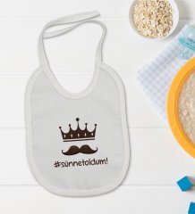 BK Kids Sünnet Oldum Tasarımlı Bebek Body Zıbın ve Mama Önlüğü Hediye Seti - Model 1