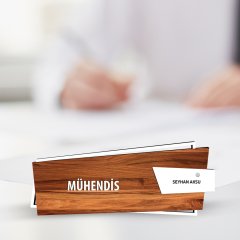 Kişiye Özel Mesleki Mühendis Ahşap Masa İsimliği (Model G5)