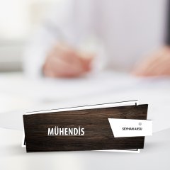 Kişiye Özel Mesleki Mühendis Ahşap Masa İsimliği (Model G4)