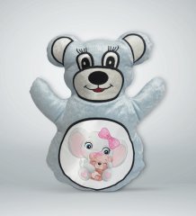 BK Gift Sevimli Fil Tasarımlı Mavi Ayıcık Yastık-6