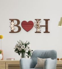 BK Gift Kişiye Özel Çift Harfli Sevgili Temalı Ahşap Duvar Dekoru, Harfli Tablo, Sevgiliye Hediye, Ev Dekorasyonu, Sevgililer Günü Hediyesi