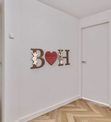 BK Gift Kişiye Özel Çift Harfli Sevgili Temalı Ahşap Duvar Dekoru, Harfli Tablo, Sevgiliye Hediye, Ev Dekorasyonu, Sevgililer Günü Hediyesi