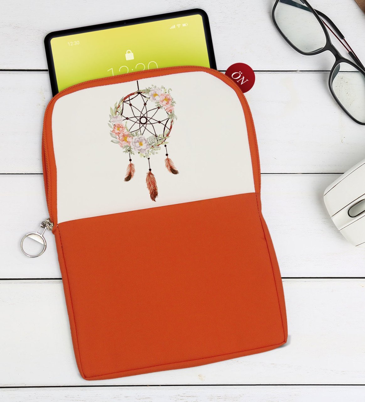 BK Gift Rüya Kapanı Tasarımlı Taşınabilir Koruyucu Tablet Kılıfı & Organizer Çanta - Turuncu-1