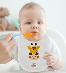 BK Kids Super Hero Tasarımlı Bebek Body Zıbın ve Mama Önlüğü Hediye Seti - Model 1