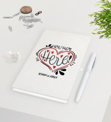 Kişiye Özel Sevgililer Günü Beyaz Defter Kalem Seti-77