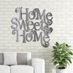 Kişiye Özel Home Sweet Home Gri Renk Dokulu Ahşap Duvar Yazısı - 3