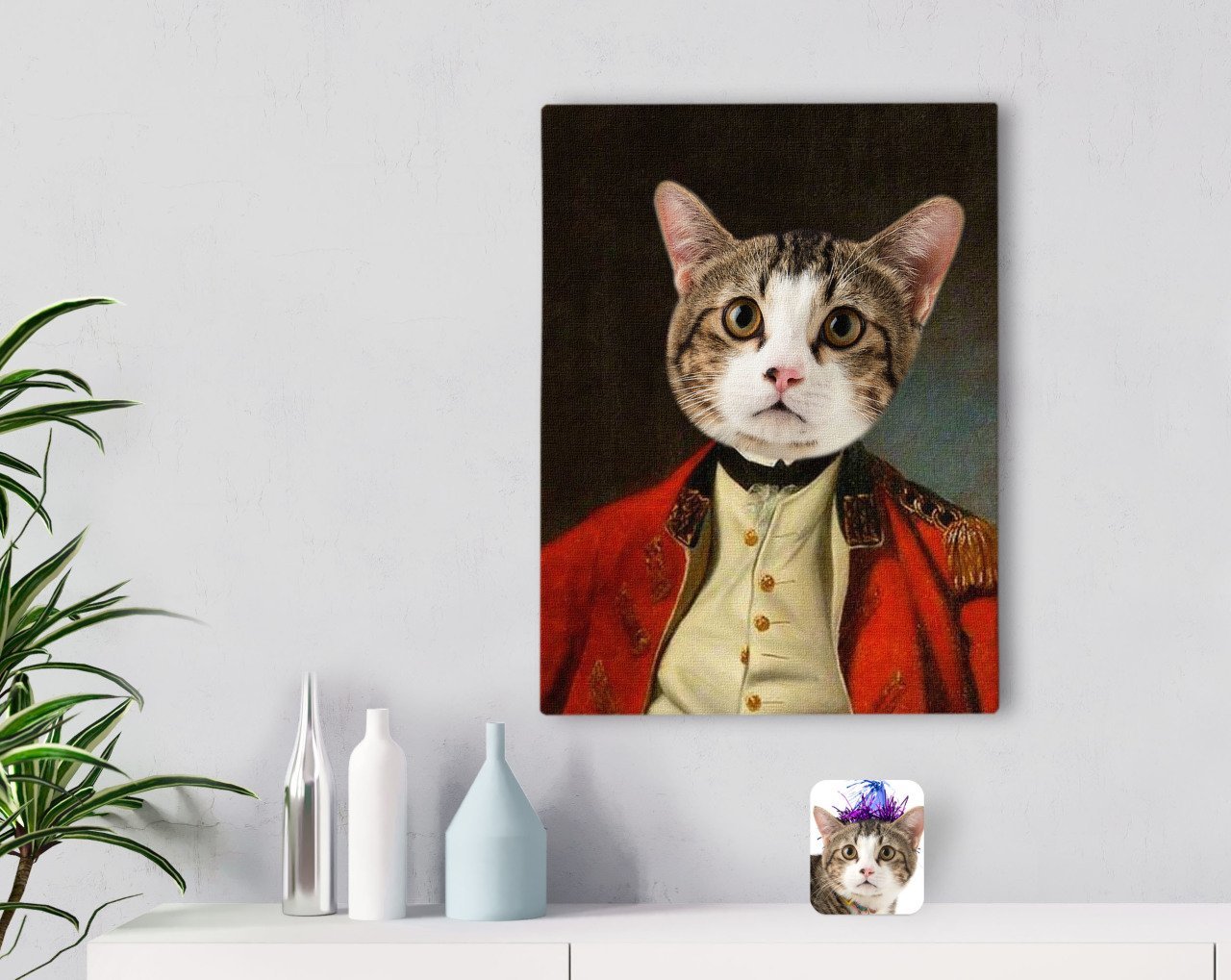 Kişiye Özel Evcil Dost Rönesans Tasarımlı Kanvas Tablo 30x50cm-2