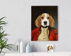 Kişiye Özel Evcil Dost Rönesans Tasarımlı Kanvas Tablo 30x50cm-2