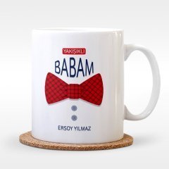 Kişiye Özel Yakışıklı Babam Tasarımlı Beyaz Kupa Bardak - 1