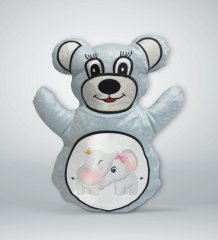 BK Gift Sevimli Fil Tasarımlı Mavi Ayıcık Yastık-5