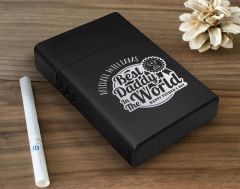 BK Gift Kişiye Özel İsimli Babalar Günü Tasarımlı Siyah Metal Sigara Tabakası ,Babalar Günü Hediyesi , Babaya Hediye , Sigara Tabakası-1