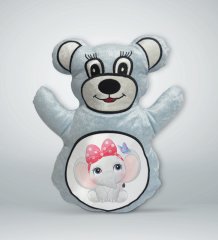 BK Gift Sevimli Fil Tasarımlı Mavi Ayıcık Yastık-4