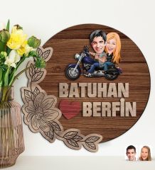 BK Gift Kişiye Özel Sevgililer Karikatürlü Kabartma Figürlü Ahşap Tablo, Duvar Dekoru, Sevgiliye Hediye, Ev Dekorasyonu, Sevgililer Günü Hediyesi-3