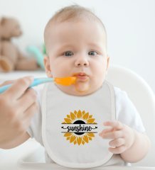 BK Kids Sunshine Tasarımlı Bebek Body Zıbın ve Mama Önlüğü Hediye Seti - Model 1