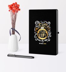Kişiye Özel Yılbaşı Mutlu Yıllar Temalı Siyah Defter Kalem Seti - 9